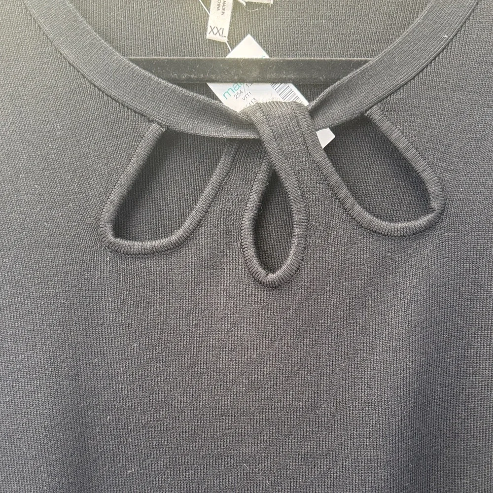 Maurices Black‎ Keyhole Neck Long Sleeve Sweater